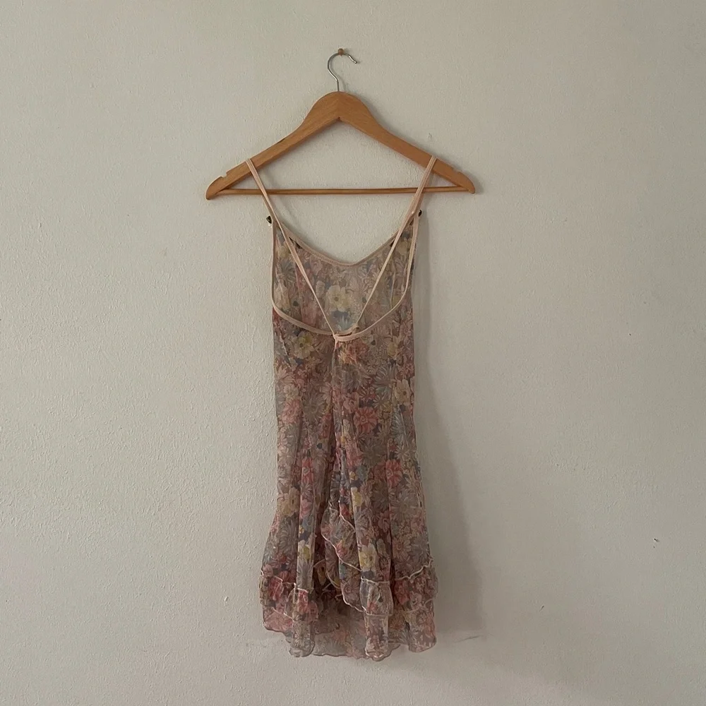 Floral Sheer Mini Dress Cover Up - Picture 2 of 16